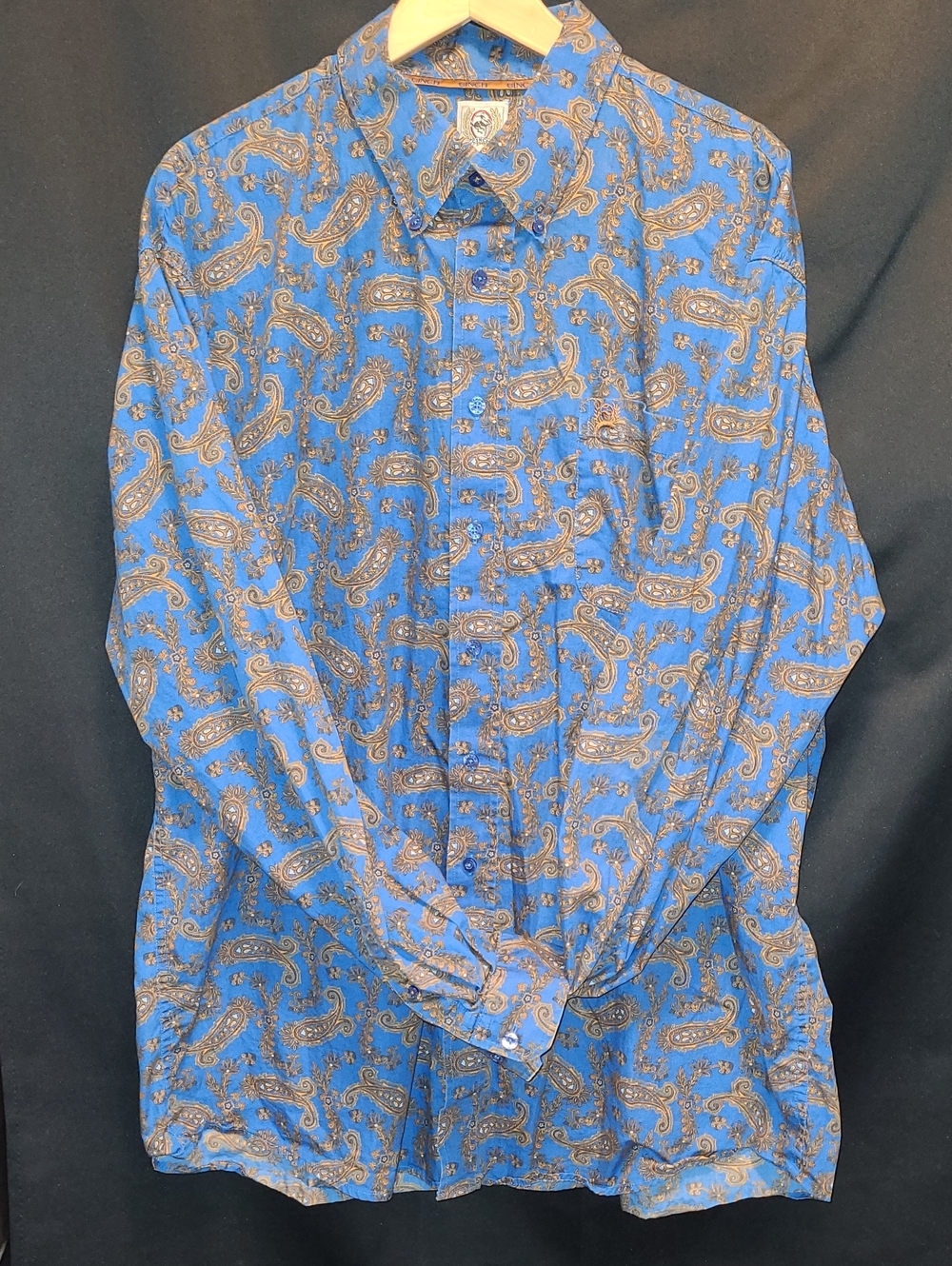Cinch Men's Blue Paisley Print Long Sleeve Western Shirt